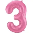 balon foliowy cyfra 3 rozowy mat folat 34 dgt