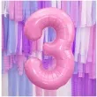 balon foliowy cyfra 3 rozowy partydeco 34 dgt