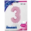 balon foliowy cyfra 3 rozowy pastel grabo 26 dgt