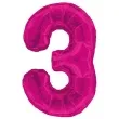 balon foliowy cyfra 3 rozowy unique 34 dgt
