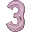 balon foliowy cyfra 3 satynowy rozowy amscan 34 dgt