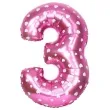 balon foliowy cyfra 3 serduszka rozowy oem 16 dgt