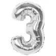 balon foliowy cyfra 3 srebrny boland 14 dgt