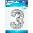 balon foliowy cyfra 3 srebrny godan 34 dgt