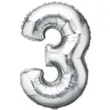balon foliowy cyfra 3 srebrny oem 16 dgt