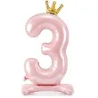 balon foliowy cyfra 3 stojaca rozowa partydeco 33 dgt