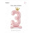 balon foliowy cyfra 3 stojaca rozowa partydeco 33 dgt