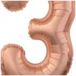 balon foliowy cyfra 3 stojaca rozowe zloto godan 29 dgt