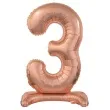 balon foliowy cyfra 3 stojaca rozowe zloto godan 29 dgt