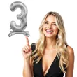 balon foliowy cyfra 3 stojaca srebrny godan 29 dgt