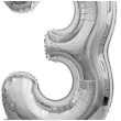 balon foliowy cyfra 3 stojaca srebrny godan 29 dgt