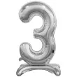 balon foliowy cyfra 3 stojaca srebrny godan 29 dgt