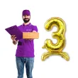 balon foliowy cyfra 3 stojaca zlota dekoracjepolska 15 dgt