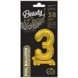 balon foliowy cyfra 3 stojaca zloty godan 15 dgt