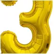 balon foliowy cyfra 3 stojaca zloty godan 29 dgt