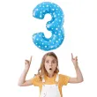 balon foliowy cyfra 3 w gwiazdki niebieski jix 18 dgt