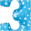 balon foliowy cyfra 3 w gwiazdki niebieski jix 18 dgt