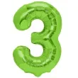 balon foliowy cyfra 3 zielone jabluszko partypal 39 dgt