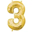 balon foliowy cyfra 3 zloty amscan 13 dgt