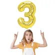 balon foliowy cyfra 3 zloty partypal 16 dgt