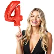 balon foliowy cyfra 4 czerwony funny fashion 40 dgt