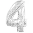balon foliowy cyfra 4 groszki srebrny folat 34 dgt