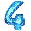 balon foliowy cyfra 4 gwiazdeczki niebieski oem 16 dgt