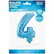 balon foliowy cyfra 4 gwiazdki blekitny godan 26 dgt