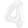 balon foliowy cyfra 4 metaliczny mat bialy folat 34 dgt