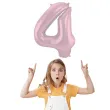 balon foliowy cyfra 4 metaliczny mat rozowy pastelowy folat 34 dgt