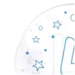 balon foliowy cyfra 4 niebieska transparentny tuban 18 orb