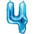 balon foliowy cyfra 4 niebieski partydeco 14 dgt