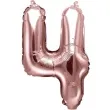 balon foliowy cyfra 4 rozowe zloto partydeco 14 dgt
