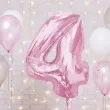balon foliowy cyfra 4 rozowy jasny godan 36 dgt