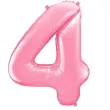 balon foliowy cyfra 4 rozowy jasny partydeco 34 dgt