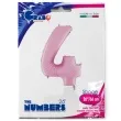 balon foliowy cyfra 4 rozowy pastel grabo 26 dgt