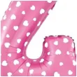 balon foliowy cyfra 4 serca rozowy jasny jix 18 dgt