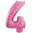 balon foliowy cyfra 4 serduszka rozowy godan 26 dgt