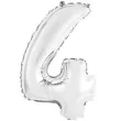 balon foliowy cyfra 4 srebrny godan 14 dgt