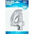 balon foliowy cyfra 4 srebrny godan 34 dgt