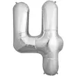 balon foliowy cyfra 4 srebrny northstar balloons 34 dgt