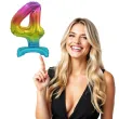 balon foliowy cyfra 4 stojaca teczowy godan 15 dgt
