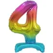 balon foliowy cyfra 4 stojaca teczowy godan 15 dgt