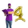 balon foliowy cyfra 4 stojaca zloty dekoracjepolska 30 dgt