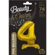 balon foliowy cyfra 4 stojaca zloty godan 29 dgt