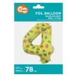 balon foliowy cyfra 4 unicorn party zolty godan 31 dgt