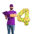 balon foliowy cyfra 4 unicorn party zolty godan 31 dgt