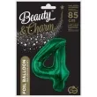 balon foliowy cyfra 4 zielony butelkowy godan 33 dgt