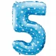 balon foliowy cyfra 5 biale gwiazdki niebieski godan 26 dgt