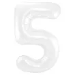 balon foliowy cyfra 5 bialy jix 40 dgt